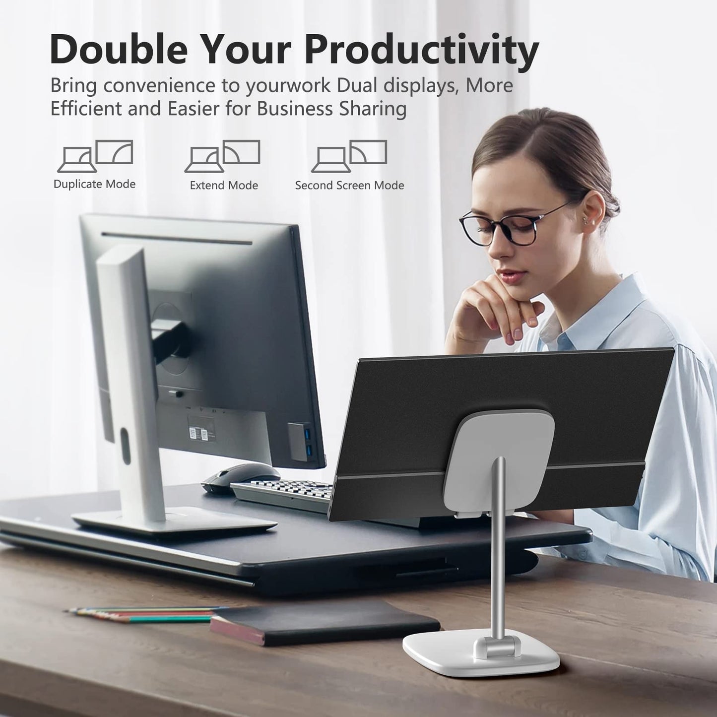 ForHelp 17.3" Portable Monitor 1080P FHD 144Hz Narrow Edge Laptop Monitor USB C HDMI Gaming Computer IPS HDR Screen, Travel Monitor for PC Mac Phone Xbox PS5 Switch Laptop w/Smart Cover & Speakers