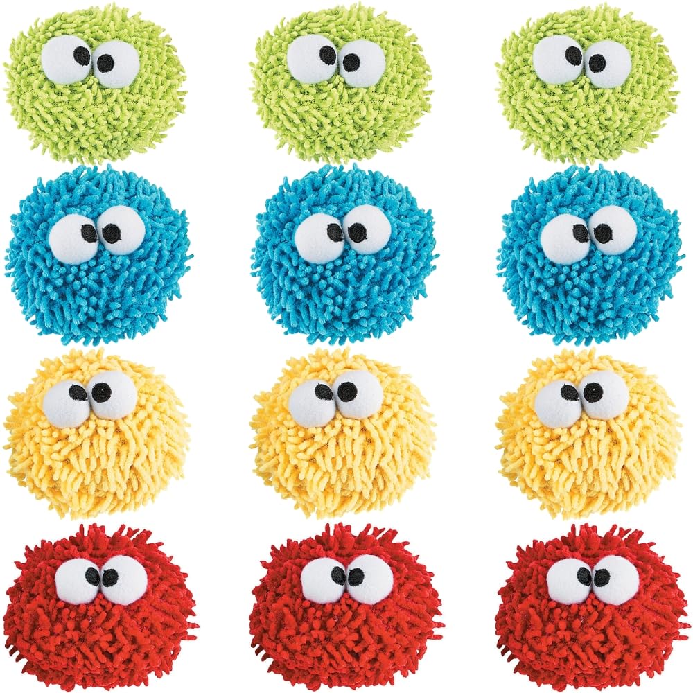 Fun Express Googly Eye Dry Erase Erasers for Kids Bulk 12 Pack - Mini Whiteboard Erasers for Classroom Must Haves | Teacher Supplies for Elementary Kindergarten | Fun Plush White Board Accessories
