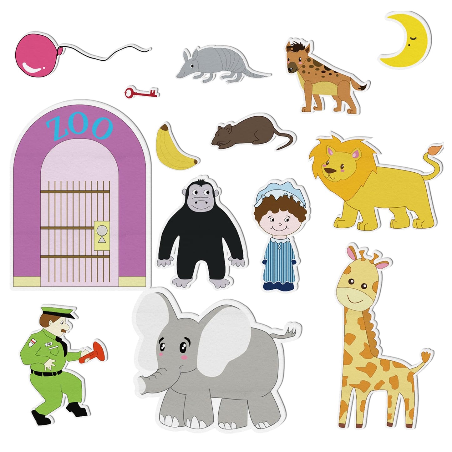 Thryvomniq Goodnight Gorilla Story Felts Felt Story Board Pieces Preschool Kindergarten Storytelling Learning Activities Felt Toys Interactive Toys
