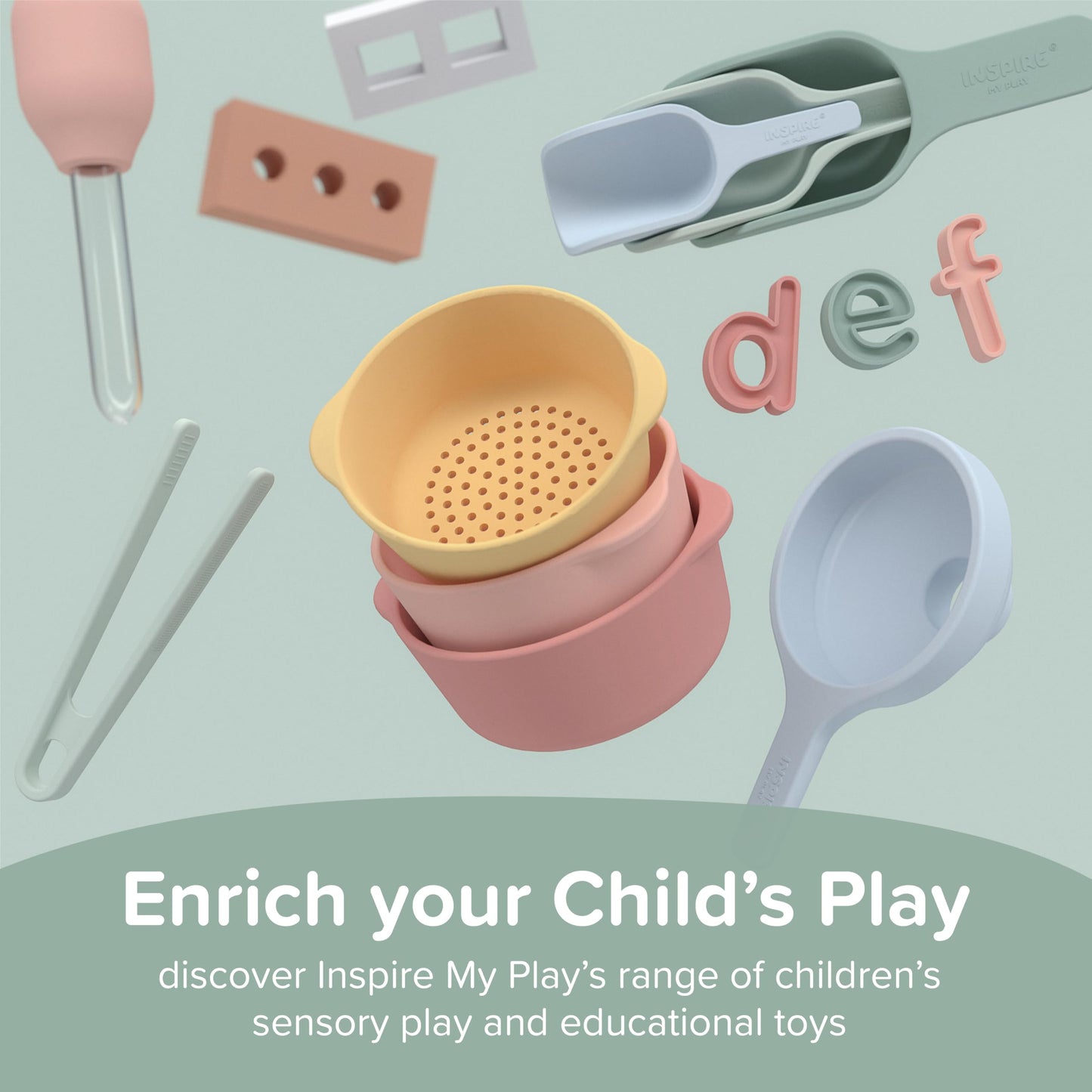 Inspire My Play 25 x Mini Silicone Building Blocks for Sensory and Messy Play - Construction Bin Filler - Creativity for Kids