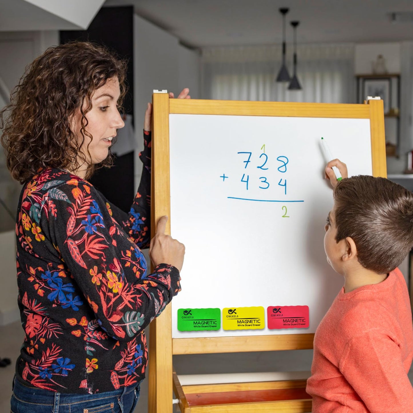 OWLKELA 72Pcs White Board Erasers, Magnetic Dry Erase Eraser Ideal for School, Office, Classroom and Home, 4 Colors