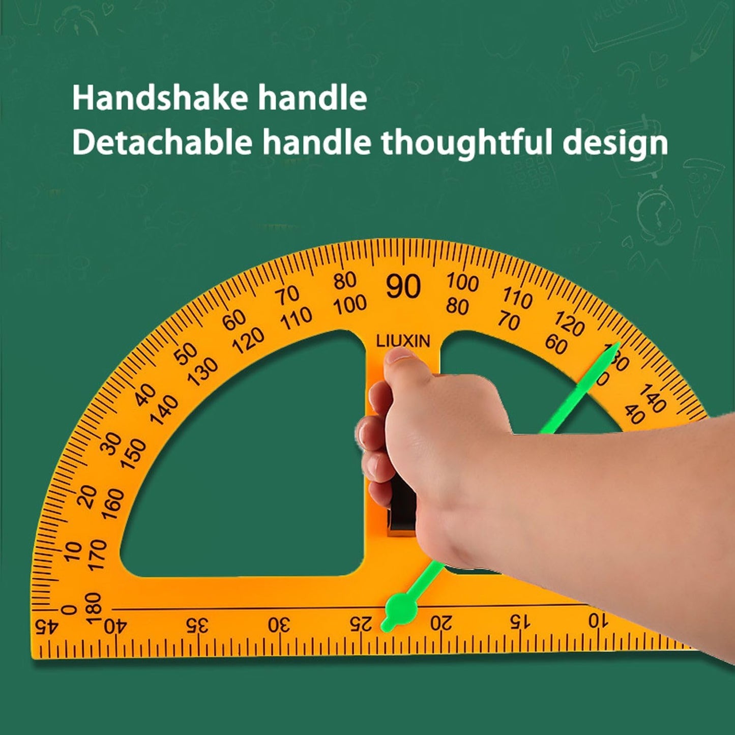 Magnetic Geometry Tool, School Supplies Protractor Compass Set, Teacher Board Protractor Multi Purpose Kit, Math Tool Teaching Aidsprotractor Set, 5 Pcs