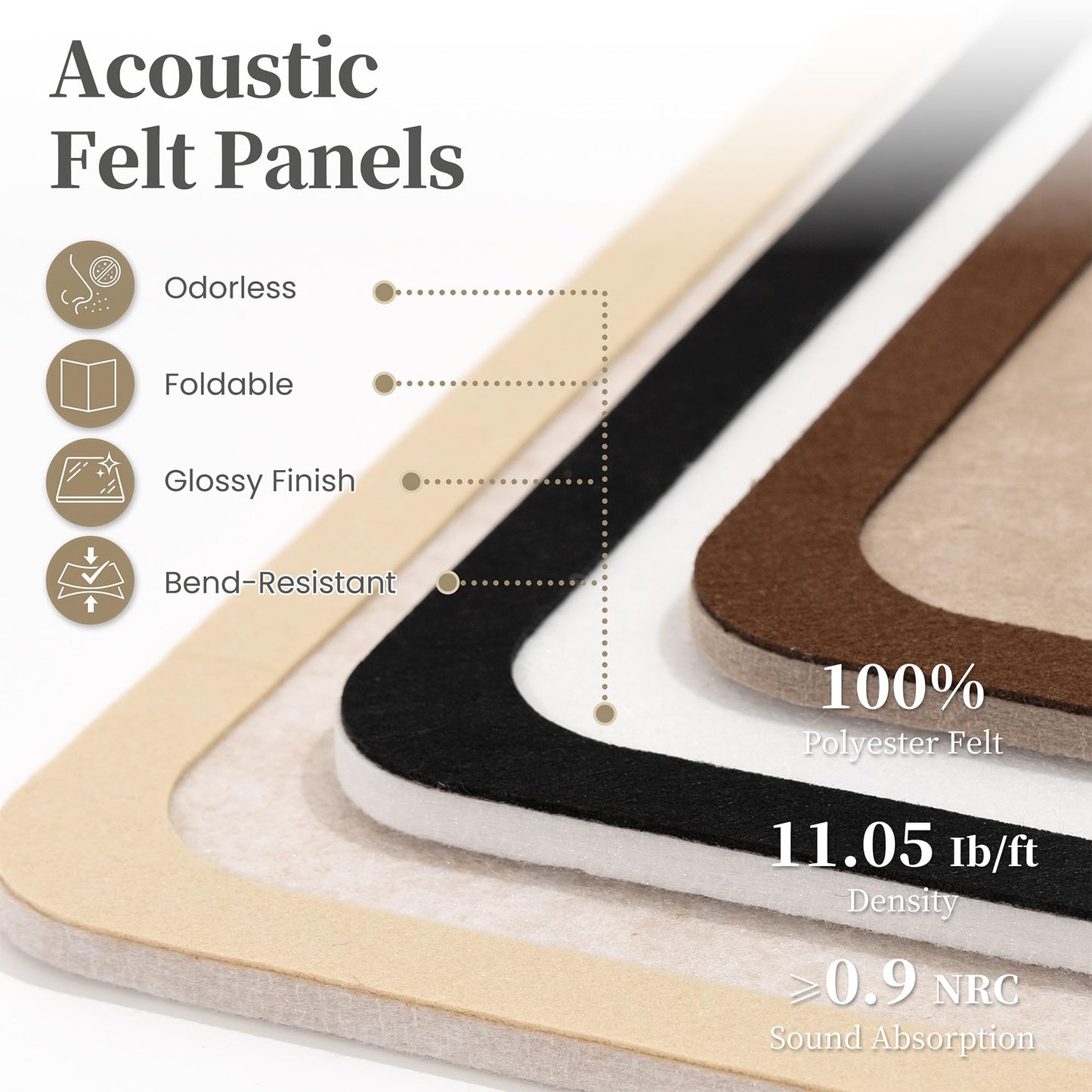 KERRAM Bulletin Board, 48 x 36 inches Decorative Felt Board Foldable Photo Board Pin Boards, Cork Board Alternative for Walls, Office, Home, Classroom with Pushpins ＆ Small Storage Bag, Beige