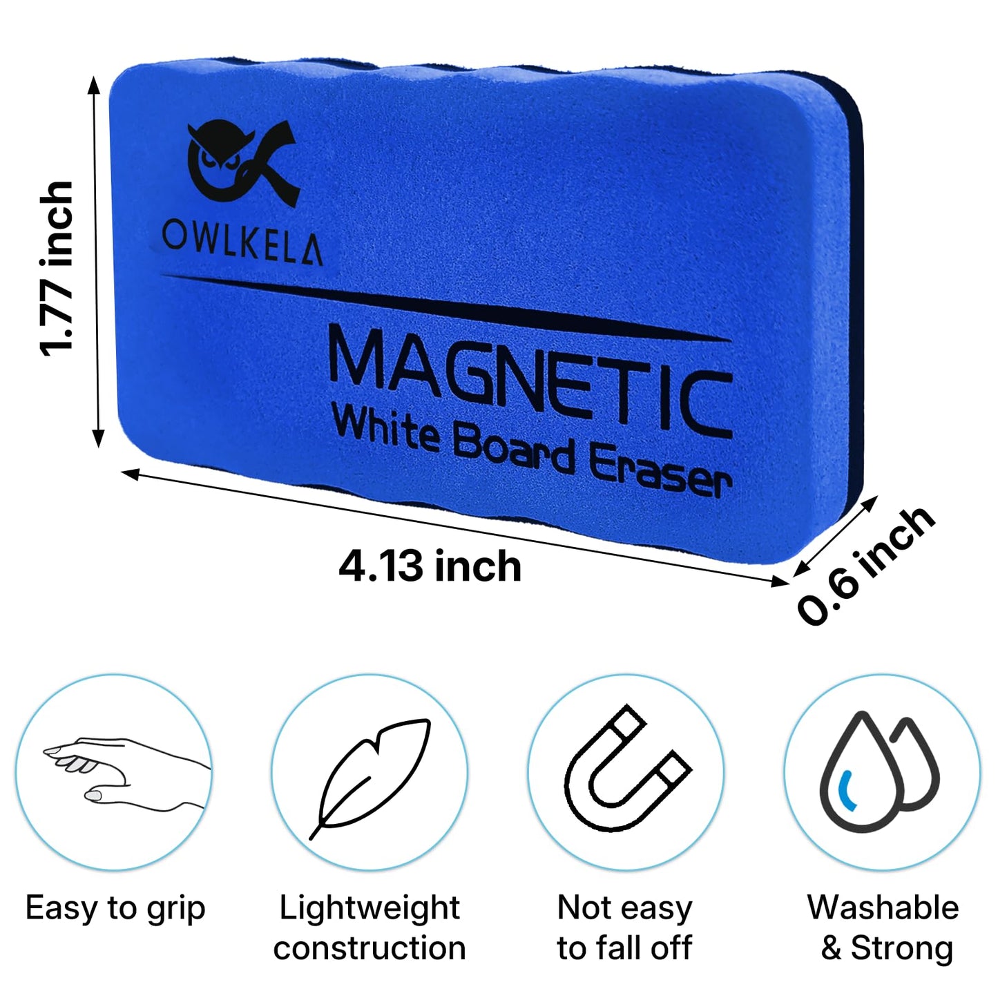 OWLKELA 72Pcs White Board Erasers, Magnetic Dry Erase Eraser Ideal for School, Office, Classroom and Home, 4 Colors