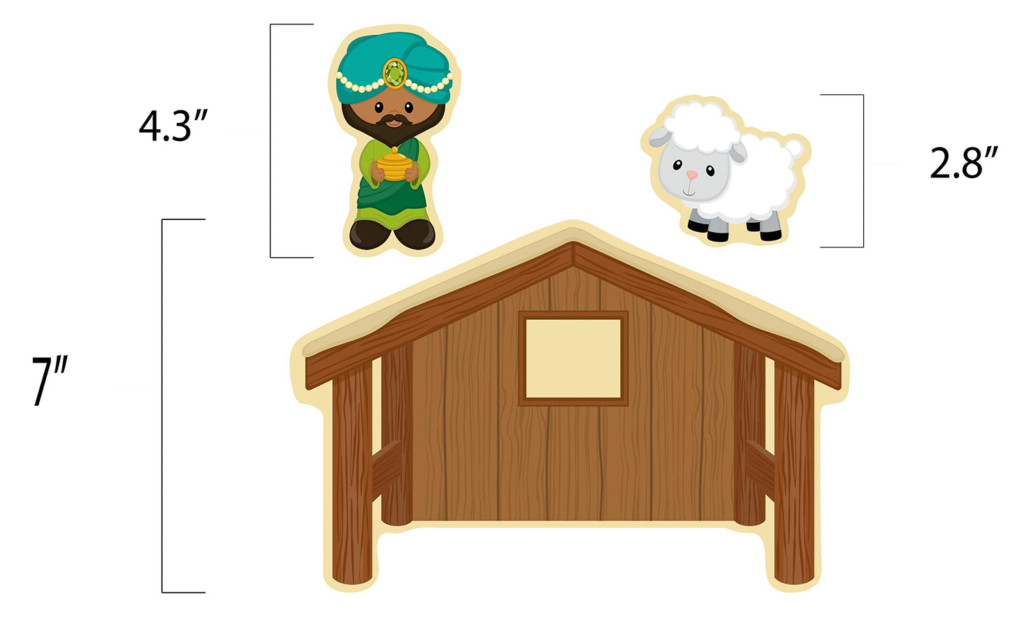 Story Time Felts Nativity Felt Board Figures Set Birth of Baby Jesus Christ Flannel Board 29 Pieces Bible (Figures only (no Background))