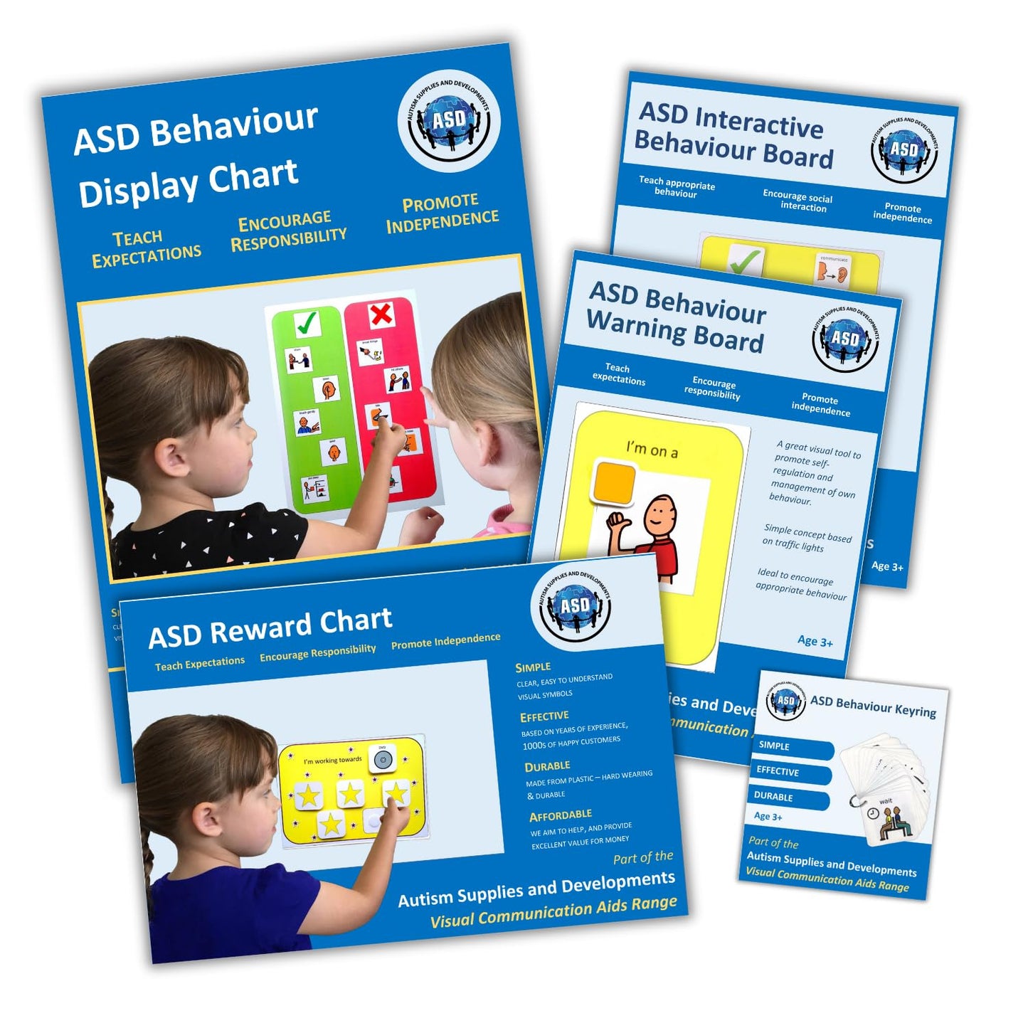 Mega Behavior Visuals Bundle - Visual Schedules for Kids - Manage Behavior in School and at Home - Premium Durable Plastic, Autism, ASD (English)