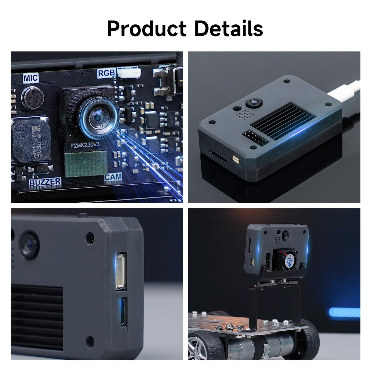 Yahboom K230 AI Development Board 1.6GHz High-Performance chip/2.4-inch Display/Open Source Robot Maker Python, Supports AI Visual Recognition CanMV Sensor (with 2DOF Electric PTZ)