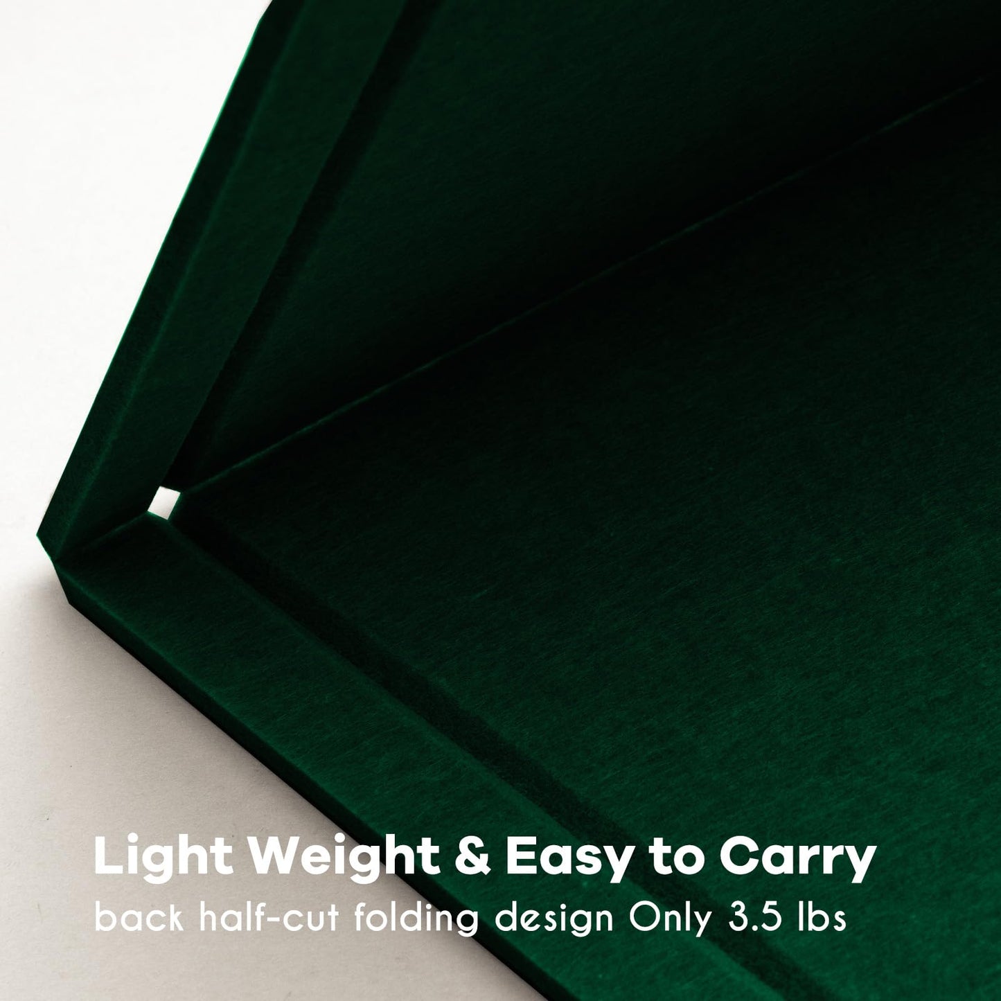 Large Bulletin Board - 60 x 36 Inches, Decorative Felt Pin Board for Wall - 5' x 3' Foldable Photo Display Board with Self-Adhesive Tape, Includes 20 Push Pins - Dark Green