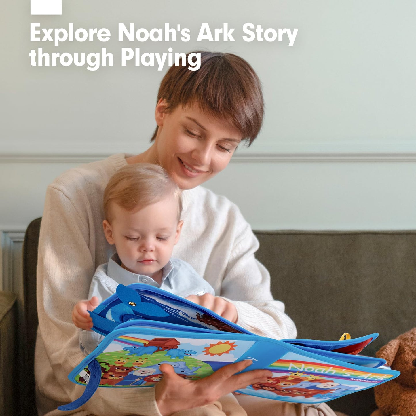 hahaland Noah's Ark Toy Busy Book for Toddlers 1-3 - Baptism Gifts for Boys Girls - Montessori Toys for 1 Year Old, Sensory Early Learning Educational One Year Old Boy Birthday Christian Church Toys