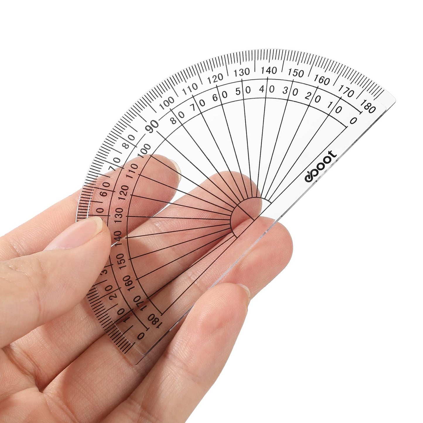 Zonon 100 Pcs 4 Inch Clear Plastic Protractor Bulk Math Protractors Set 180 Degrees Geometry Drafting Tools for Classroom Industry Office Back to School Supplies