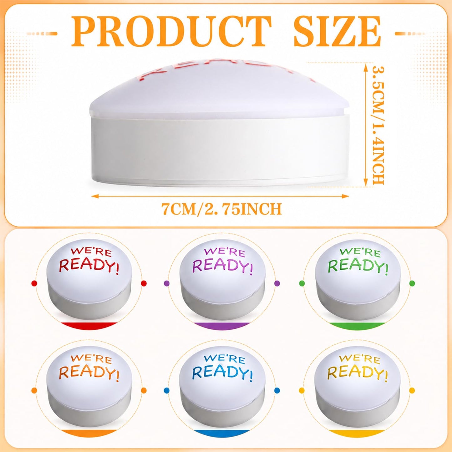 Jowwcen 6 Pcs Group Management Push Light We're Ready Push Lights Classroom Small Group Task Organizer for School Teacher Homeschool Learning Supplies