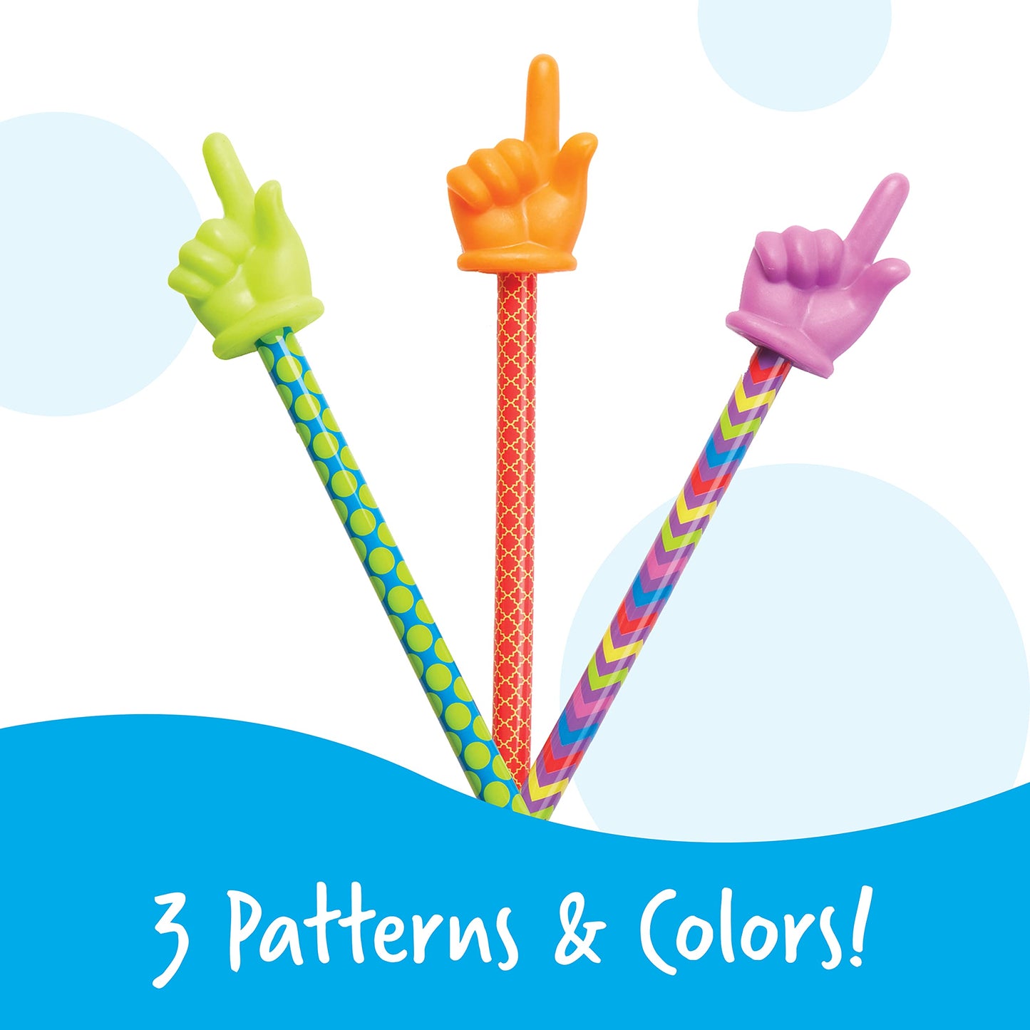 Learning Resources 15" Patterned Hand Pointers, Set of 3 - Pointer Finger Stick, Teacher for Classroom for, Focus for Reading, Presentation Tools