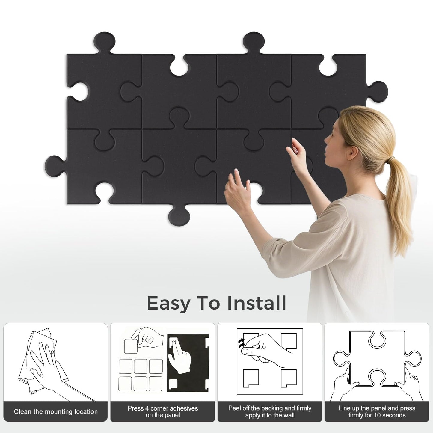 Felt Bulletin Board Tiles 31.5" x 20" Cork Board Alternative 6 Pack with 30 Pushpins 40 Adhesive Tabs Felt Wall Tiles Cork Boards for Walls Thick Slat Wall Panels for Home Office Classroom Decor