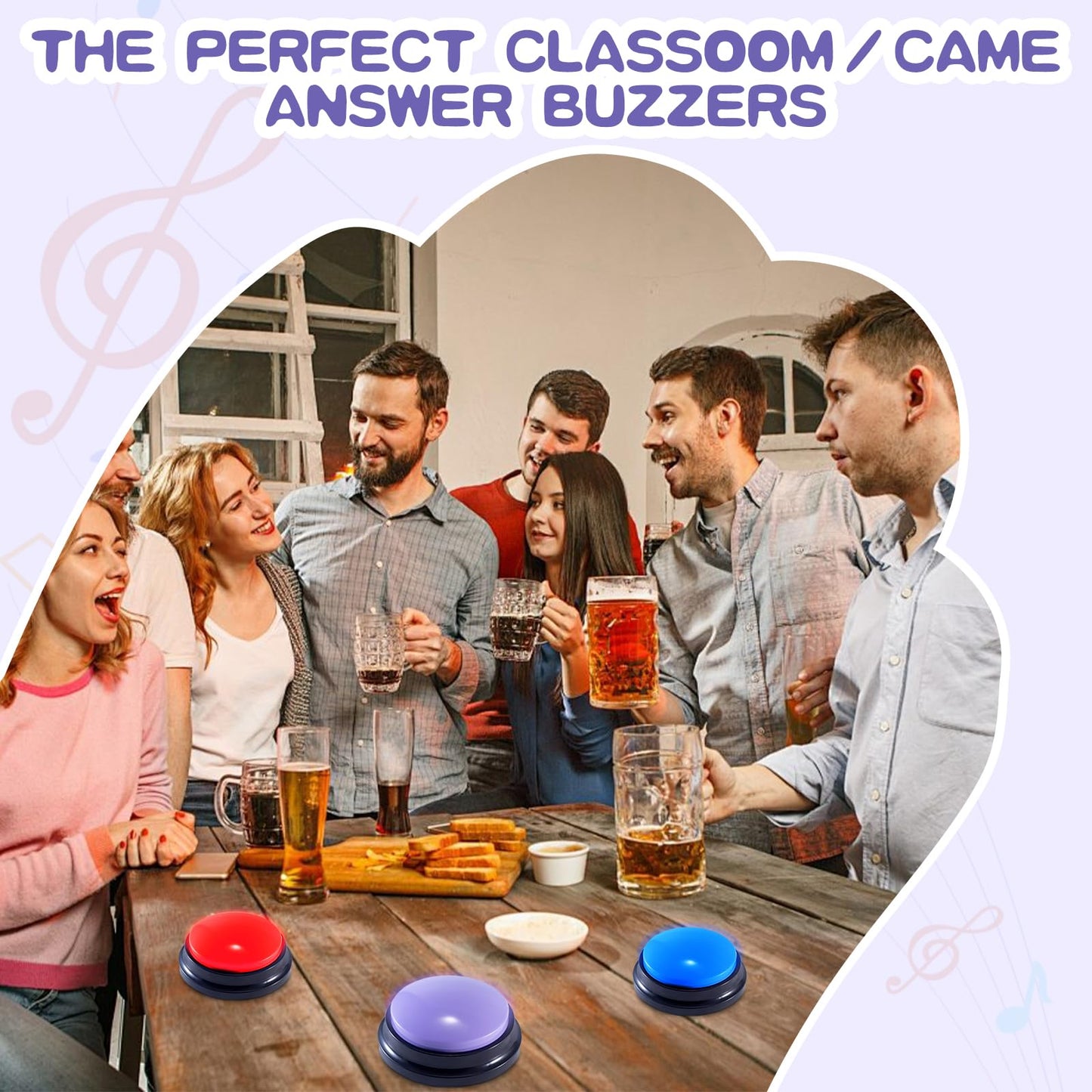 PQJSJDR 8 Pieces Voice Recording Button Dog Buttons for Communication Pet Training Buzzer Recordable Answer Buzzers Button Game Show Buzzers Funny Gift for Family Study Office Home Trivia Nights