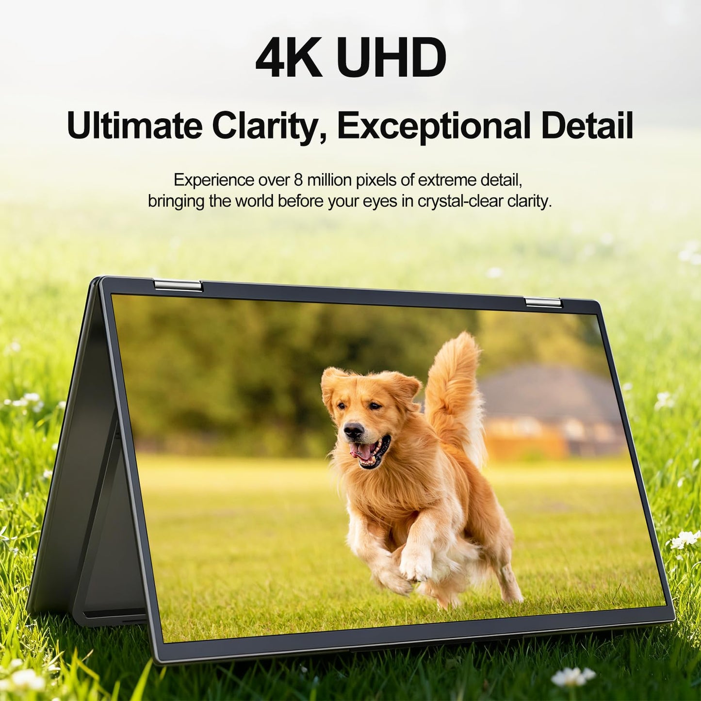 InnoView Portable Dual Monitor 15.6" 3840x2160P 4K 100% sRGB | Owl Eye Vision - Foldable Design with 315° Screen Adjustment, 180° Stand | DP/USB-C/HDMI, Dual Screen Extender for Laptop, Mac, Windows
