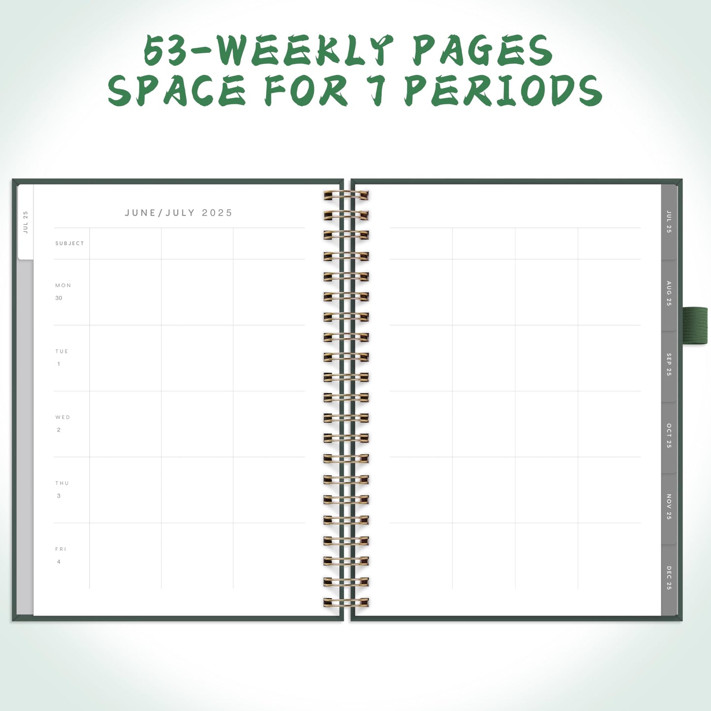 And Per Se Teacher Planner 2025-2026 Academic Year -Teacher Lesson Planner from July 2025 to June 2026, 8.5" x 11", Weekly & Monthly Planning for Teachers with Monthly Tabs, Stickers (Forest Green)