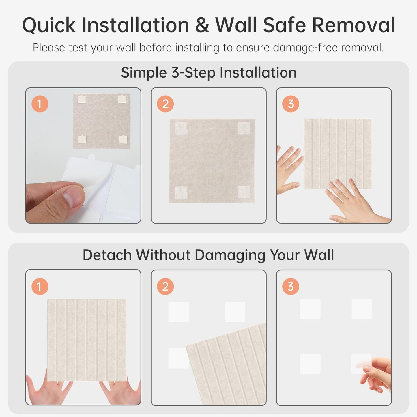 Felt Bulletin Board, 48"X 36" Felt Board for Wall, 12 Pack Felt Wall Tiles, with 70 Adhesive Tabs, Large Felt Bulletin Board Tiles, Cork Board for Room Office Decor, Classroom Pin Board (Oatmeal)