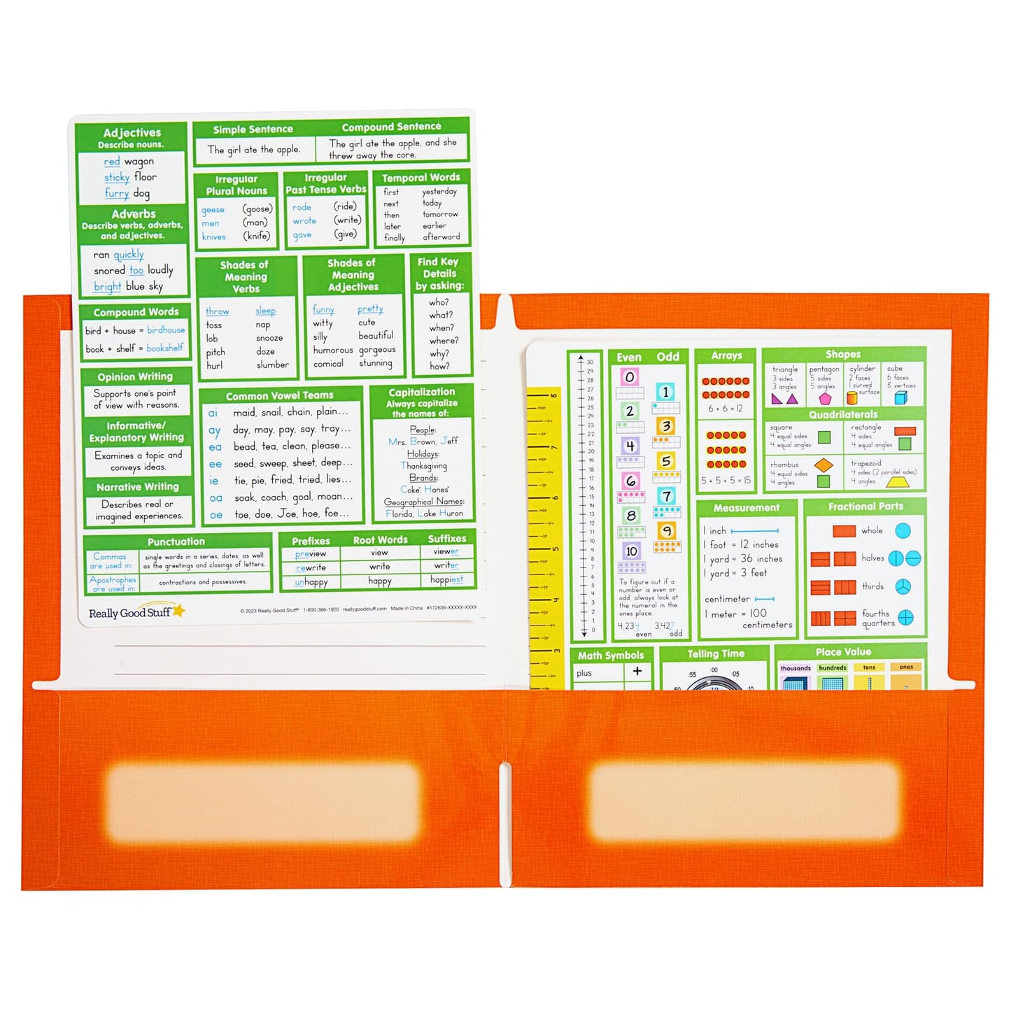 Really Good Stuff Essential Reference Cards - Grade 2 - Set of 12