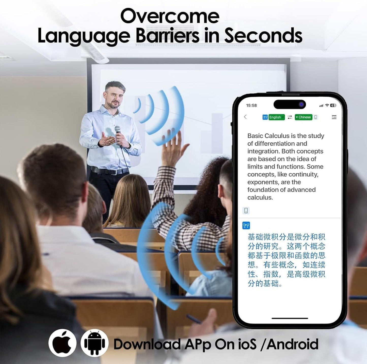 AI Language Translation Earbuds, OWS LCD Touchscreen Real-Time Translator for 144 Languages & Accents Includes Free Subscription Translation Device Earphones for Travel Business Learning, Black 7