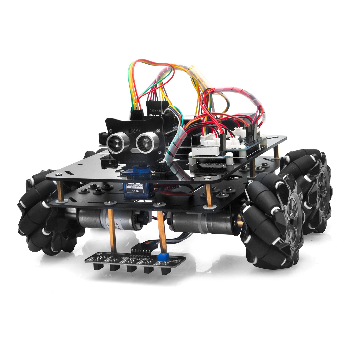 OSOYOO Omni-directinal Mecanum Wheels Robotic Car Kit for Arduino Mega2560 Metal Chassis DC Motor DIY STEM Remote Controlled Educational Mechanical DIY Coding