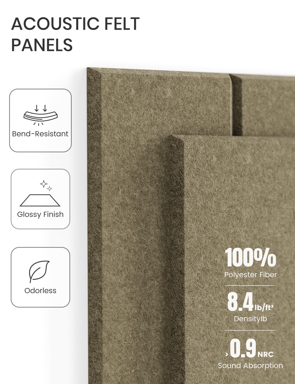Felt Bulletin Board Tiles -28"x18" with 40 Adhesive Tabs, Cork Board Alternative for Office Decor, Push Pin Board Wall Organizer 6-Pack (Earth Brown)