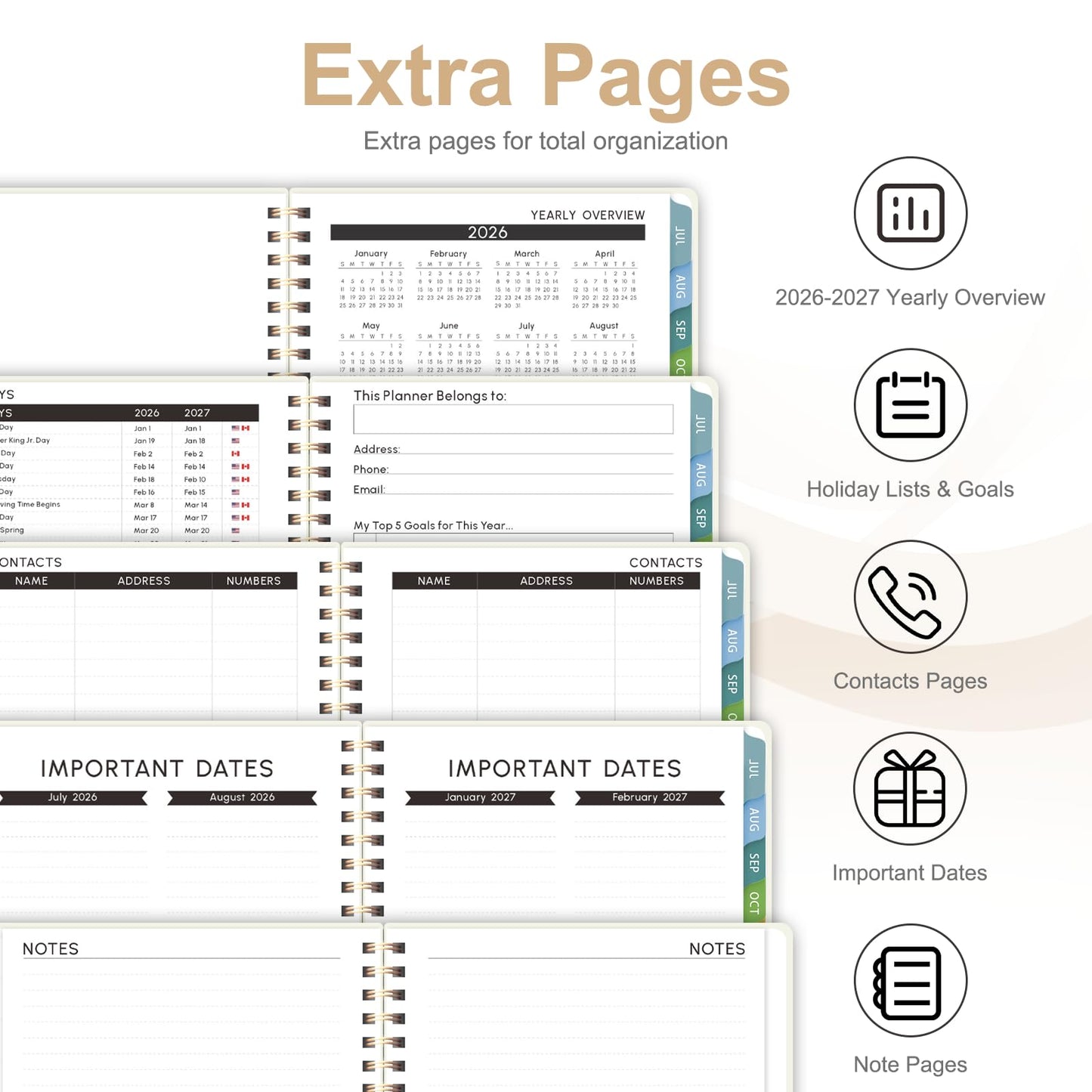 Planner 2026-2027, Weekly and Monthly Academic Planner, July 2026 - June 2027, Hardcover Calendar Agenda Book for School Year Planning, School Supplies for Teacher and Student, Letter Size(8.5'' x 11'')