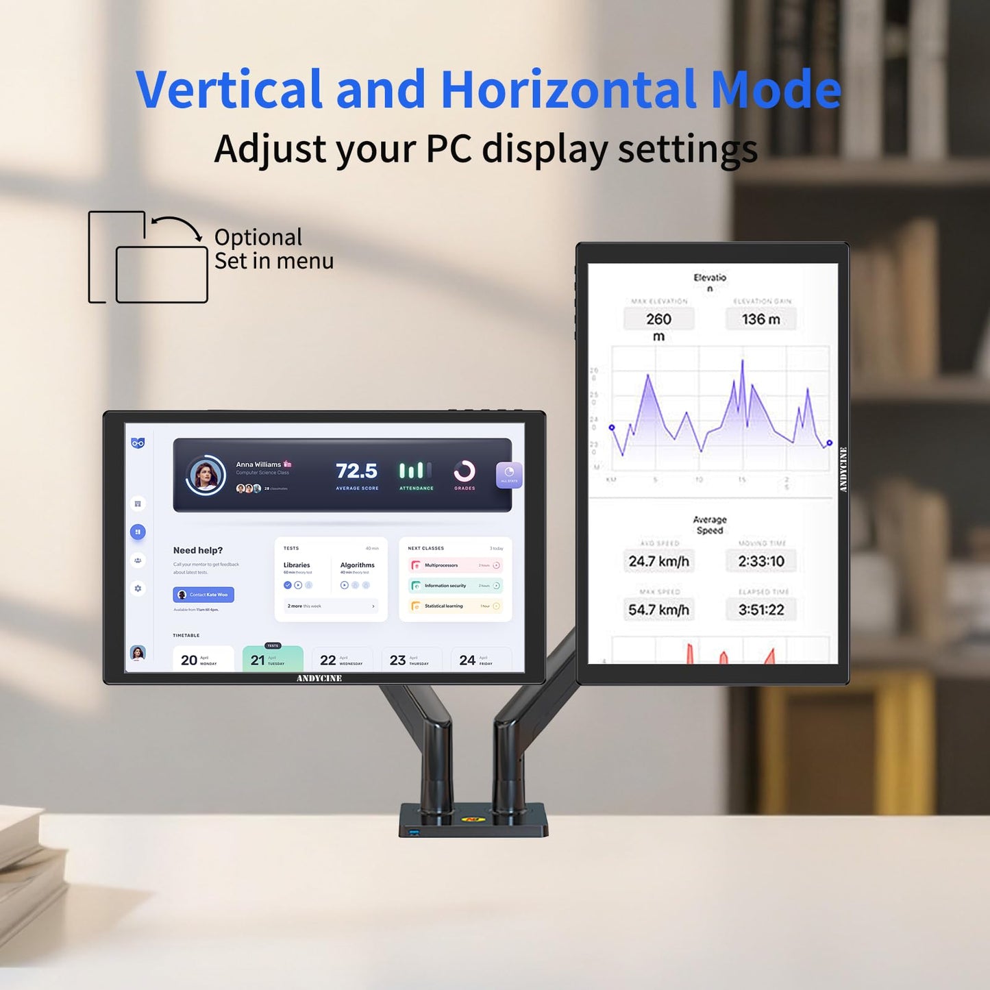 ANDYCINE N10 10.1inch 1920x1200 Touchscreen HDMI Monitor with Build-in Speakers 75mm Vesa, H/V Rotation Mirror Function Support HDCP Teleprompter Monitor Compatible for for Laptop,PC,Game Consoles