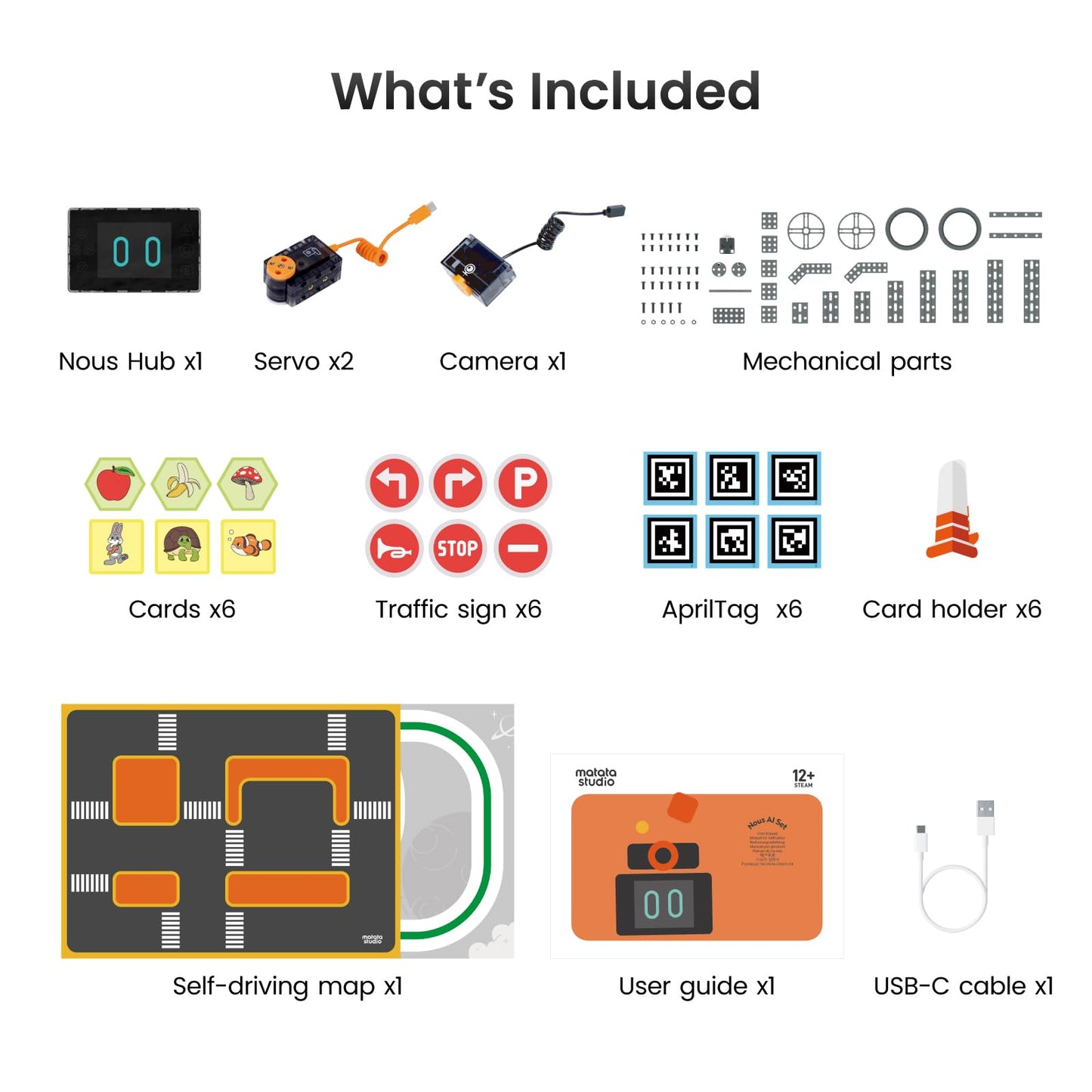 MatataStudio Nous AI Robot for Kids Ages 12+, STEM Coding Robot for Boys and Girls with Scratch & Python Programming, Robot Building Kit for Kids to Build Your Own AI Robot