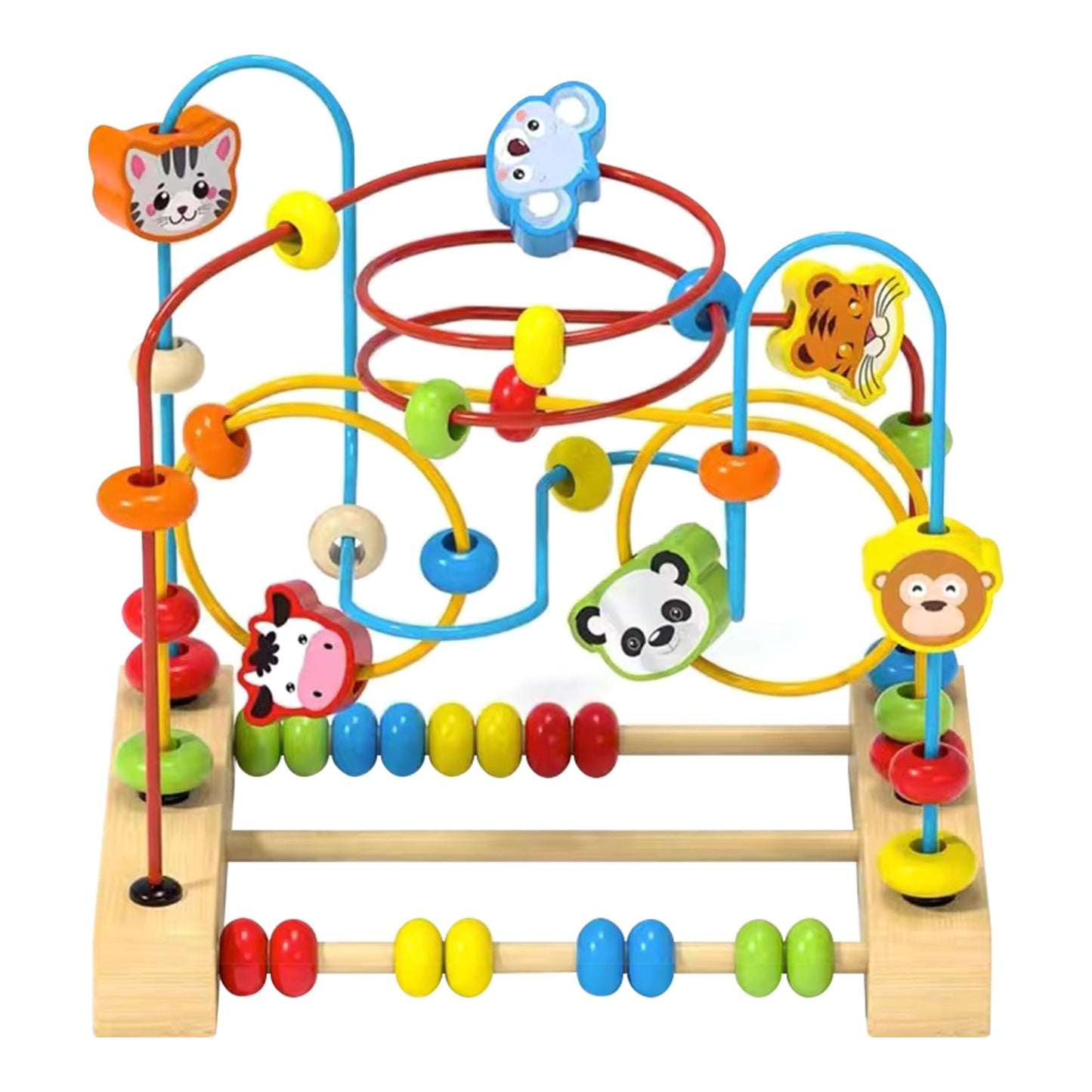 QZMTOY Bead Maze Toy for Toddlers Wooden Bead Toys Colorful Roller Coaster Preschool Educational Toys for Kids Classic Birthdday Gift for Toddlers Baby Infant Boys Girls…