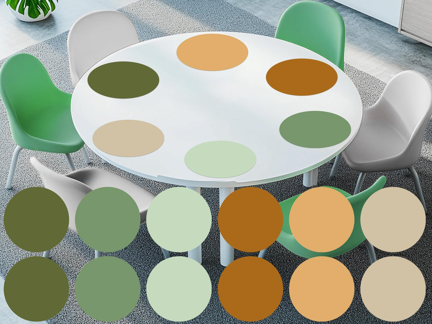 Lincia 12 Pcs Larger 12 '' Dry Erase Dots for Classroom Tables Removable Dry Erase Circles Whiteboard Marker Stickers Spots Wall Decals for School Classroom Teachers Students Table & Desk