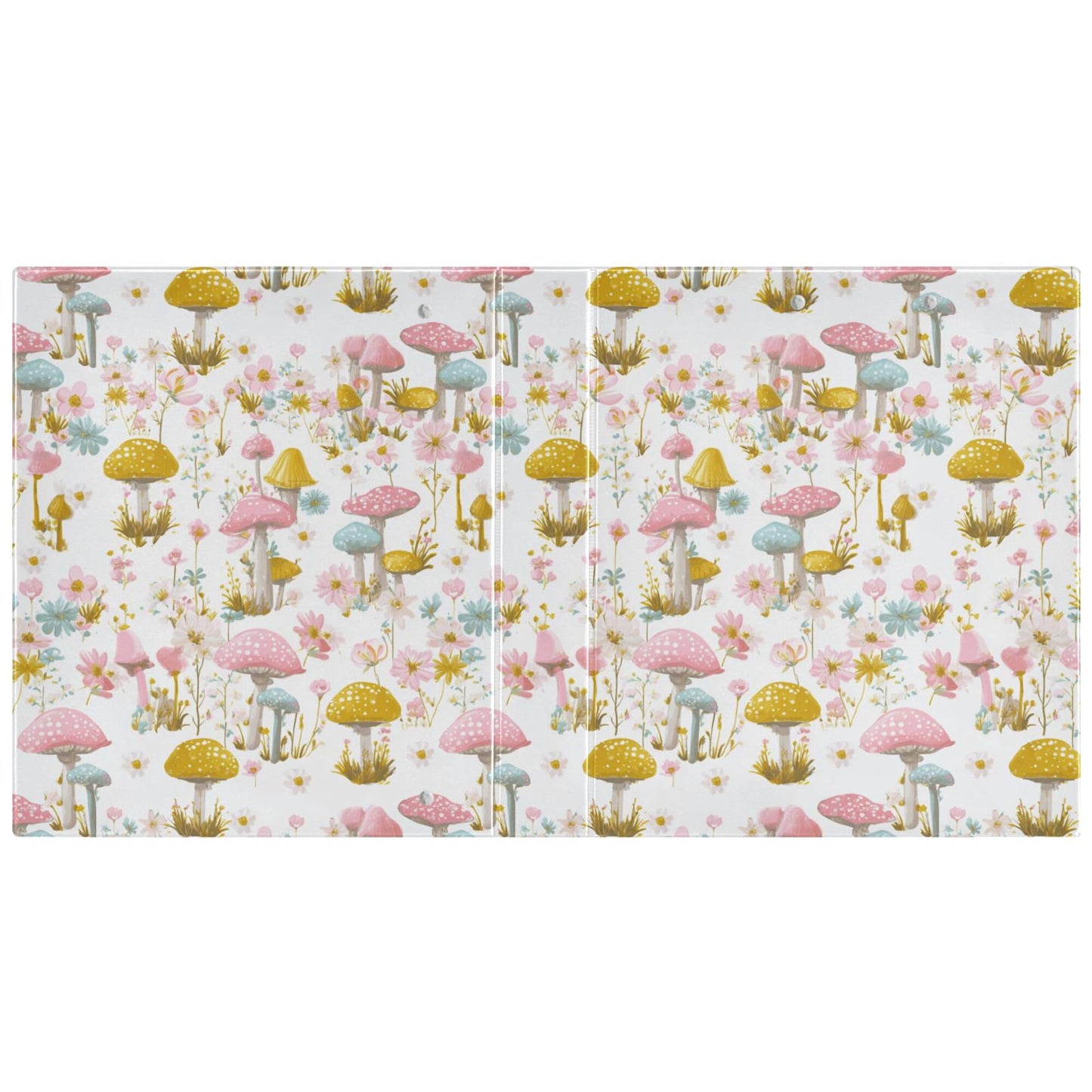 Mushroom Round Ring Binders 1.5 Inch Butterfly Snail Dragonfly Daisy Flowers 3 Ring Clipboard Binder for Office School Work Supplies File Folder Document 200 Sheet Capacity Easy Open