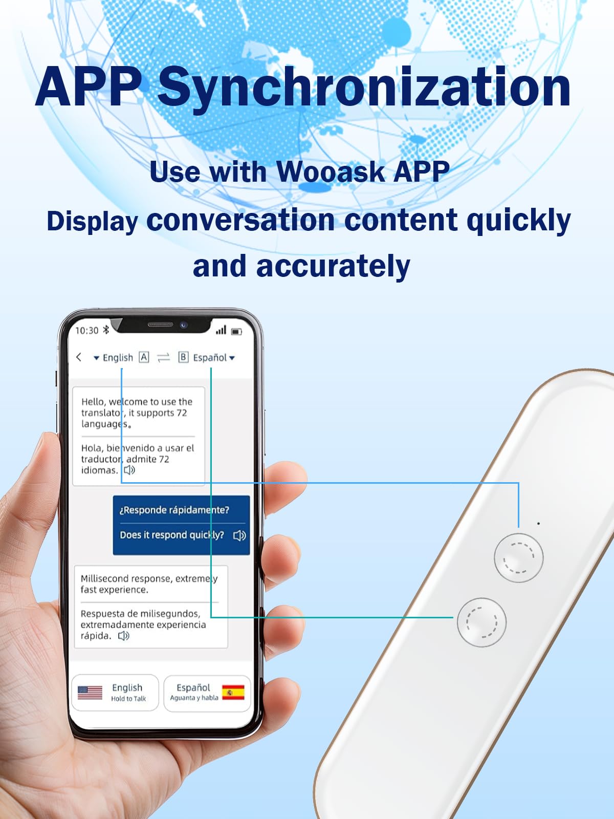 Wooask G9 Language Translator Device, Two Way Real Time Translation Support 144 Languages, 8 Languages Offline Translation Pen, Portable AI Translator for Business Learning Traveling