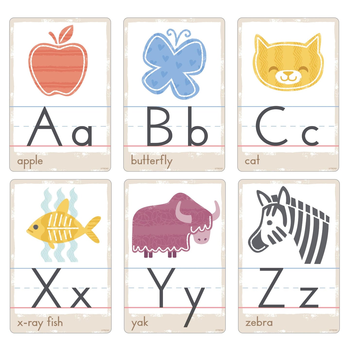 Good Nature Alphabet Cards Learning Set by Trend, 32 Decorative Cutout Pieces for Teaching Letters and Phonics