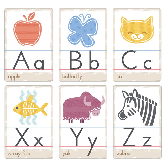 Good Nature Alphabet Cards Learning Set by Trend, 32 Decorative Cutout Pieces for Teaching Letters and Phonics