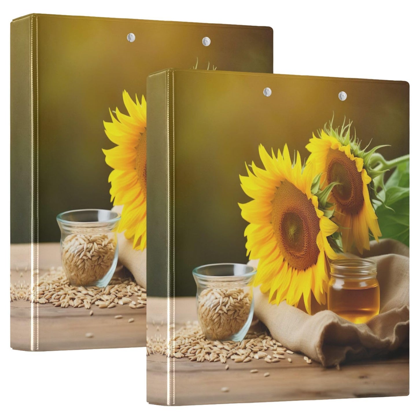 Joko Ivery Spring Sunflowers Honey 3 Ring Binder Letter Size 1.5 Inch Binders 3 Ring with Clipboard & 3 Pockets Three Ring Binder Organizer for Work Recipes Paper Office Supplies Gifts 1 Pack