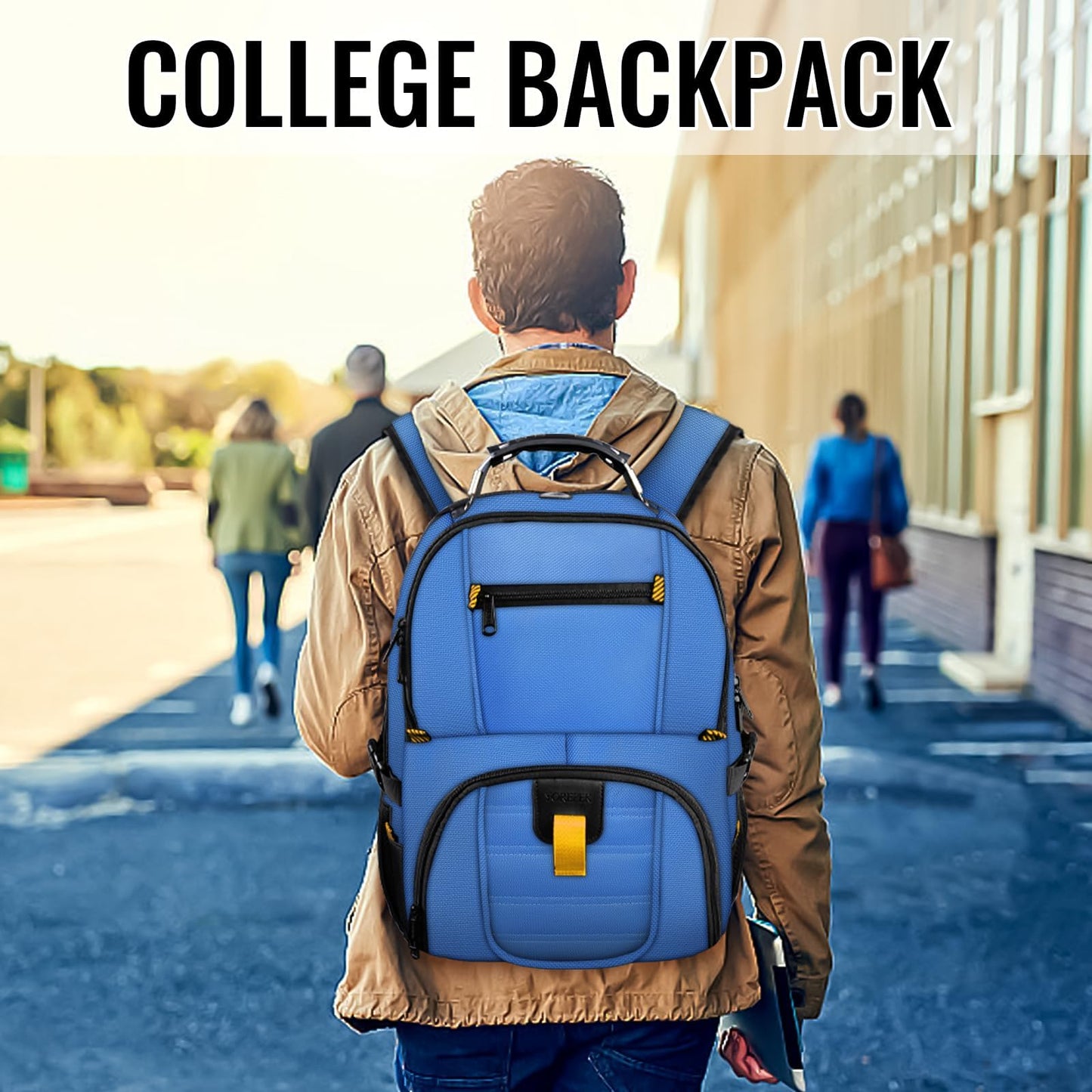 YOREPEK Large Backpack for Men, Extra Large Laptop Backpacks for Men Women, Water Resistant Travel Backpack Airline Approved Business Work Bag Fits 17 Inch Computer, Black
