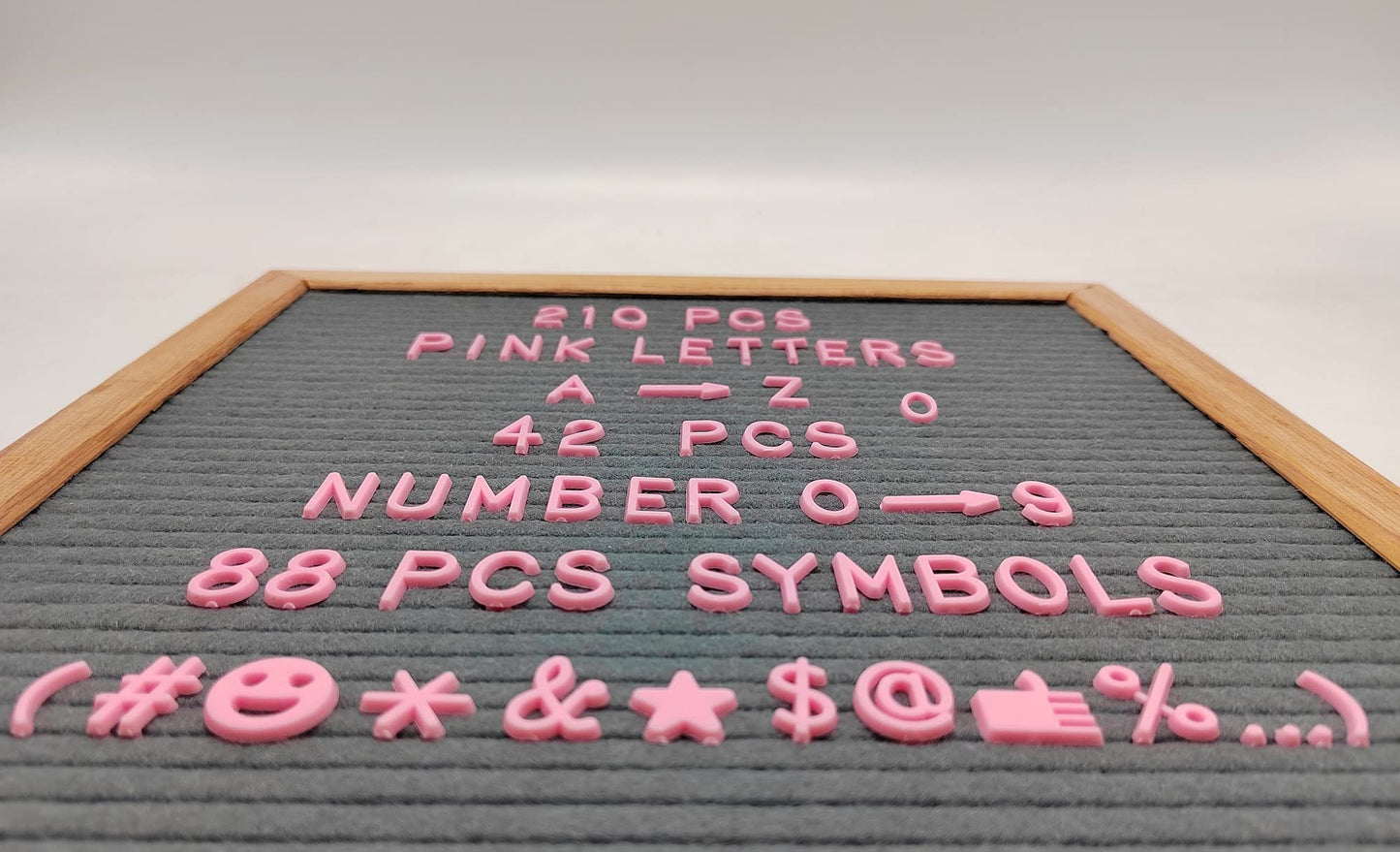 G GAMIT Felt Letter Board Letters Sets - Pre-cut 340pcs 3/4 Inch(0.75") Pink Letters with Canvas Bag(No Board Included)
