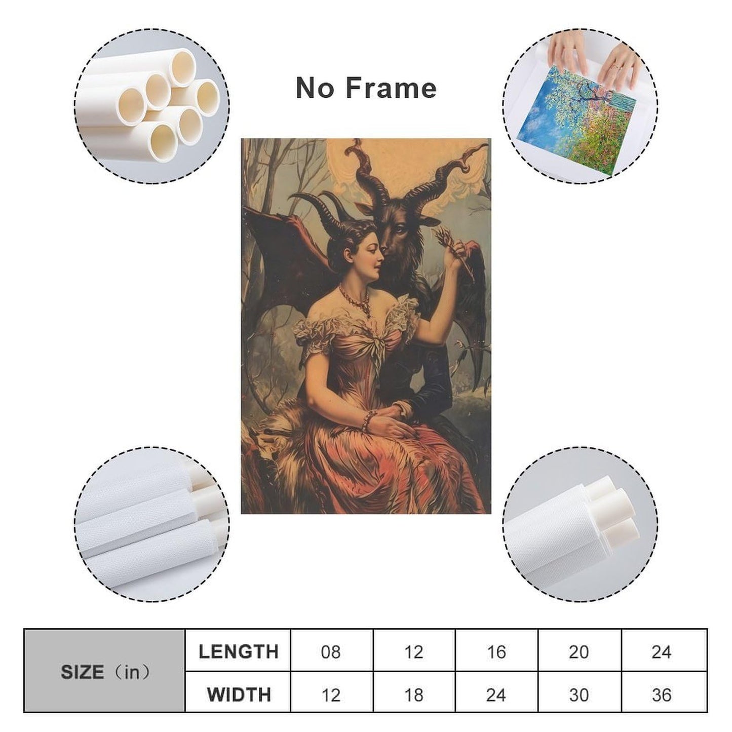 JHXNJDPOST Spooky Gothic Valentine Poster Canvas Wall Art Aesthetic Decorative Painting Living Room Restaurants, Pool Halls And Hotelsstyle-7 16x24inch(40x60cm)