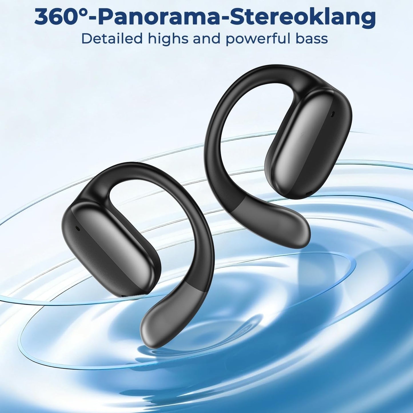 NE58 AI Translation Earbuds Real Time, 134 Language Translator Wireless Bluetooth 6.0 Open Ear Earbuds, LED Touch Screen, Noise Cancelling Translate Ear Buds for Travel & Business Meetings (White)