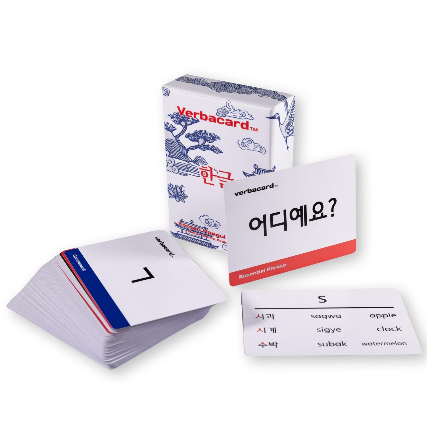 Hangul Flashcards – Learn to Read Korean Hangul Fast | Alphabet Study Deck with Pronunciation & Examples | Korean Alphabet for Beginners & Students