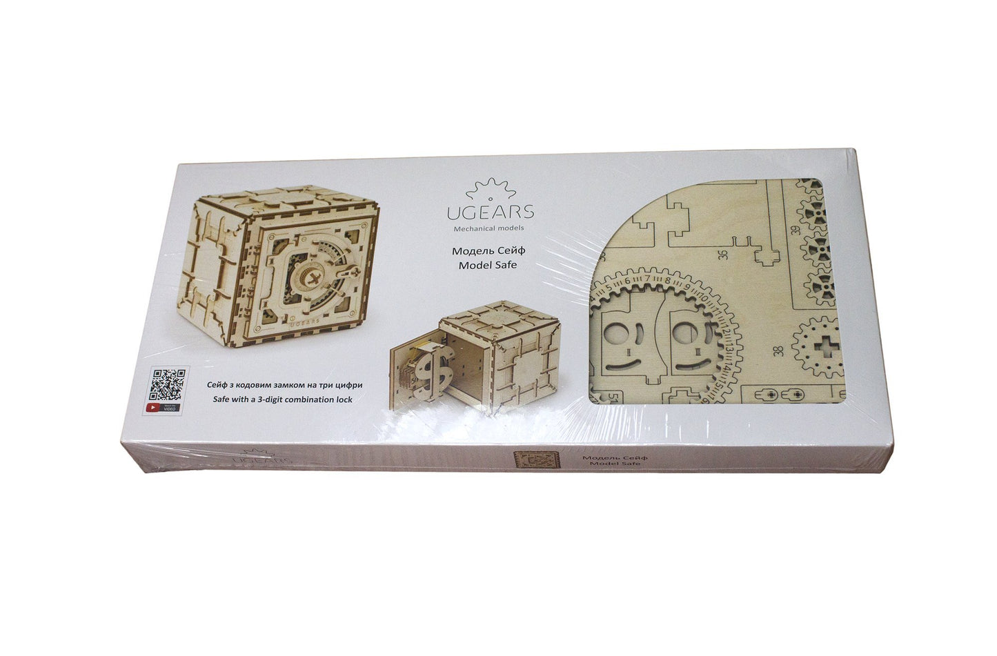 UGEARS Model Safe Kit 3D Wooden Puzzles for Adults - Wooden Model Kits for Adults - Mechanical Safe Puzzle Box, 3D Puzzles for Adult, DIY Wooden Model, Brain Teaser Hobby Gift Set for Fathers Day