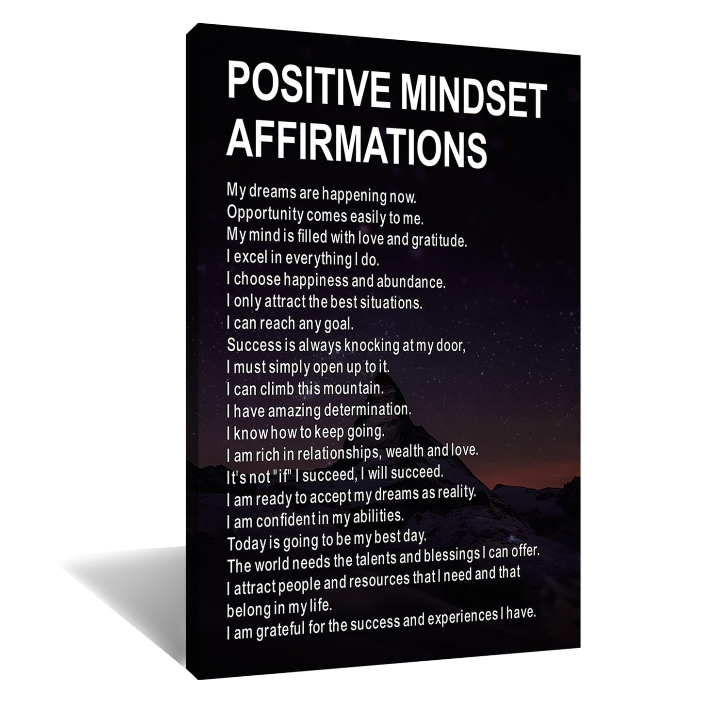 Motivational Wall Art Inspirational Entrepreneur Quote Canvas Print Positive Mindset Affirmations Picture Poster Decor Artwork for Modern Home Bedroom Office Stretched and Framed [12''W x 18''H]