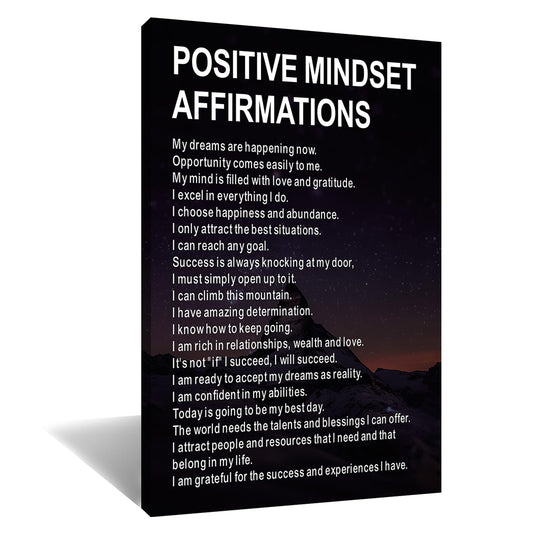 Motivational Wall Art Inspirational Entrepreneur Quote Canvas Print Positive Mindset Affirmations Picture Poster Decor Artwork for Modern Home Bedroom Office Stretched and Framed [12''W x 18''H]