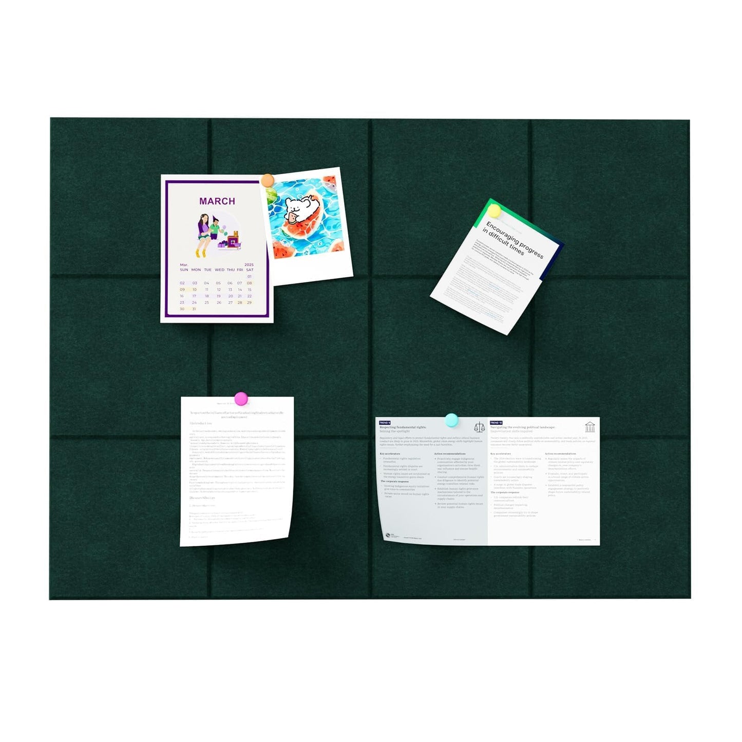 Baysola Felt Bulletin Board Panels 48 x 36 Inch Self Adhesive Wall Tiles Cork Board Alternative for Office Classroom Photos Notes 12 Pack