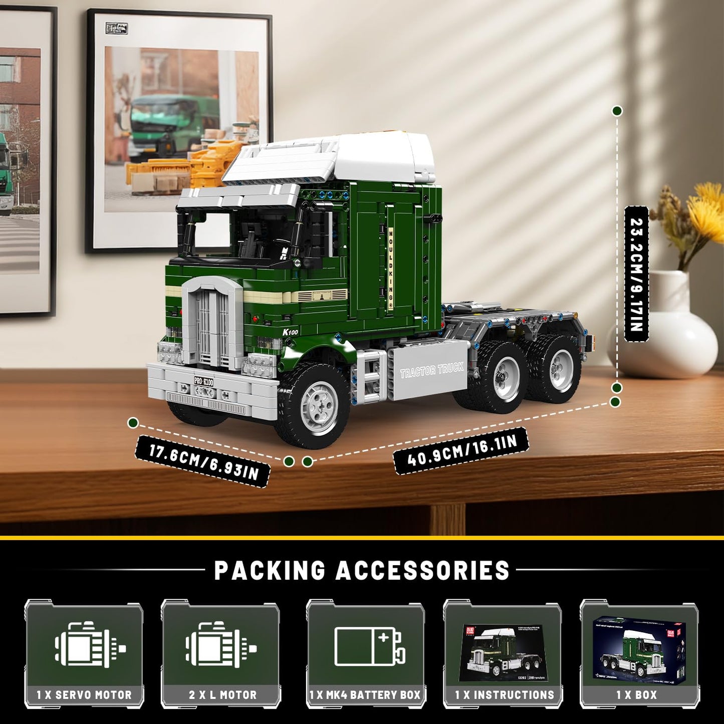 Mould King Mobile Truck Construction Toys, APP & RC Control Motorized Semi Trucks Building Blocks Kit, DIY Assembly STEM Car Model for Adults - Perfect for Creative Play and Learning (2181+)