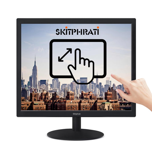 SKitphrati 17" Square 1280x1024 10-Point Multi Touch Screen Monitor with HDMI, VGA, Type B Ports, 75Hz, 5:4 Aspect Ratio, VESA Wall Mountable, PC Touch Monitor for PC POS Machine Windows