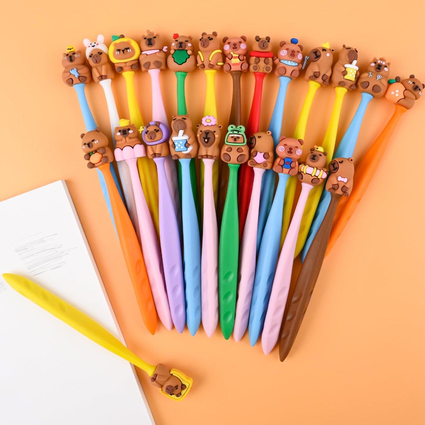 48 Pcs Cute Capybara Bobblehead Eraser for Pencils Kawaii Erasers Cute Fun Cartoon Erasers Supplies Birthday Classroom Gifts