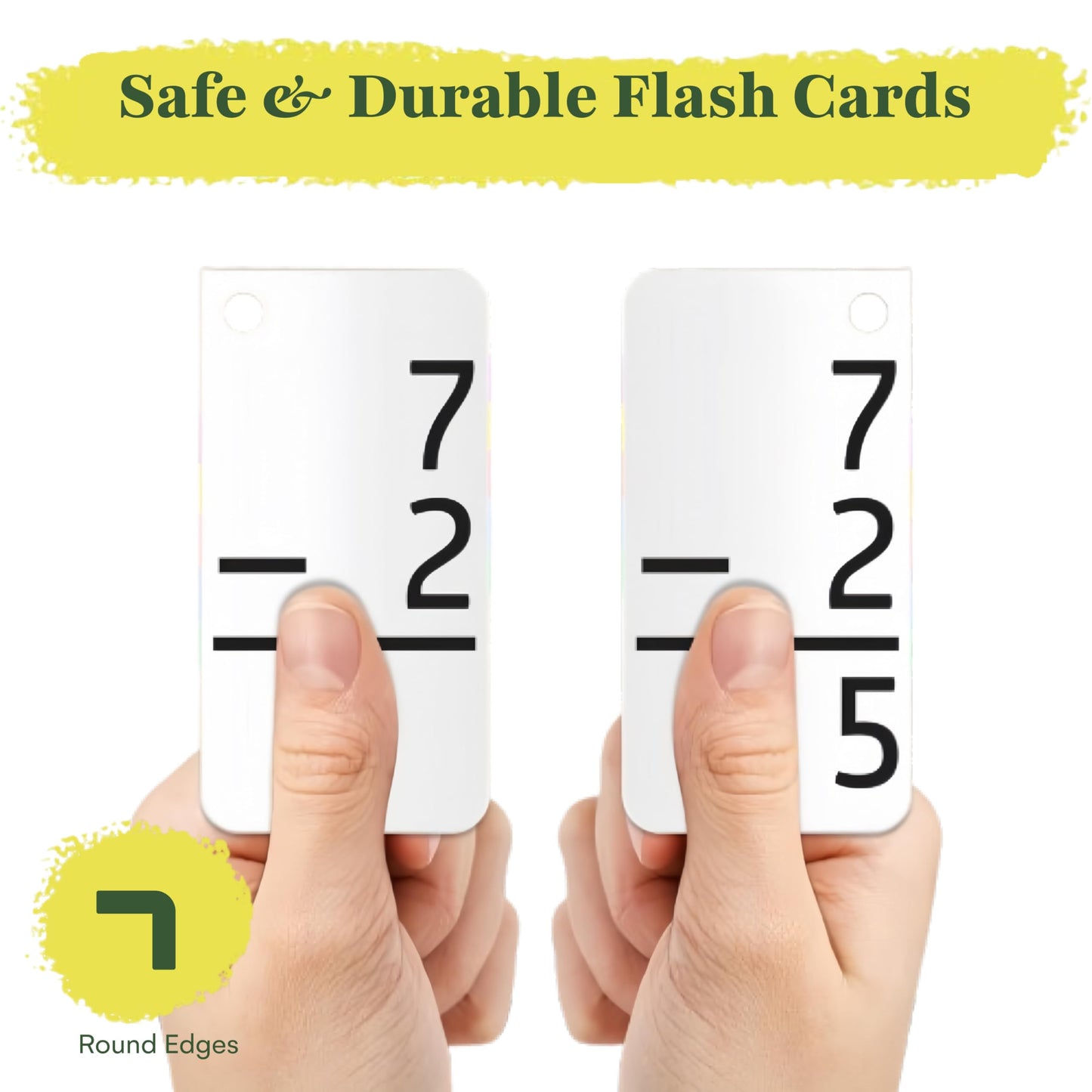 Star Right Subtraction Flashcards with 2 Metal Binder Rings - 169 Self Checking Flashcards - for Ages 6 and Up