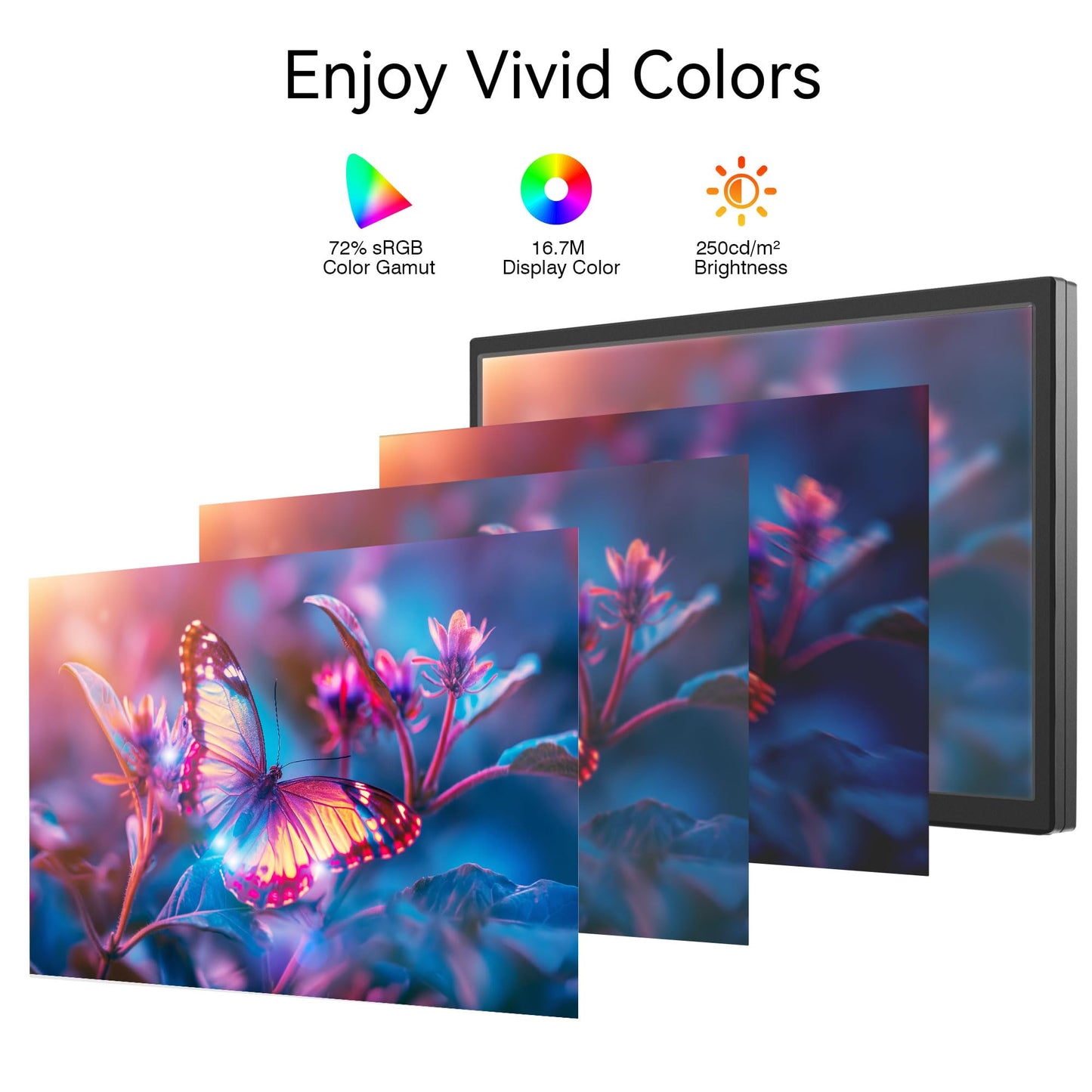 Thinlerain 21.5 inch Computer Monitor 1920x1080 PC Monitor with HDMI VGA AV BNC USB Ports, 60Hz, 5Ms, VESA, Display Build-in Speakers for Office Home