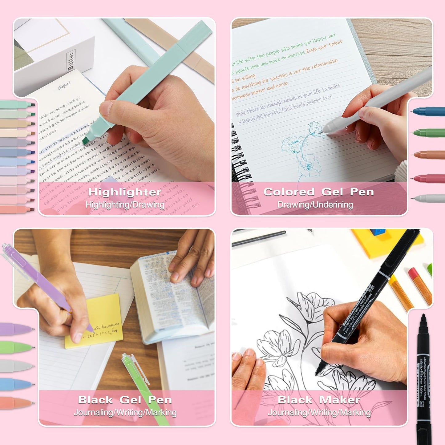 HRFGWDD Bible Study Supplies Journaling Kit for Women, All-in-One Bible Journaling Kit with Bible Highlighters and Pens No Bleed, Bible Tabs, Bookmarks, Bible Bag – Back-to-School Gifts（97pcs）
